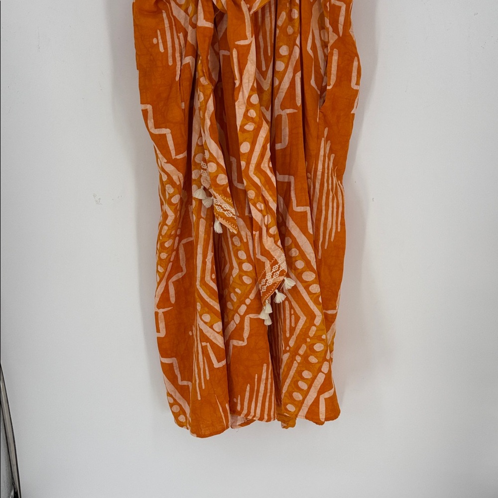 NWT ANTHROPOLOGIE PLEATED WIDE-LEG JUMPSUIT IN ORANGE size L - Picture 9 of 10